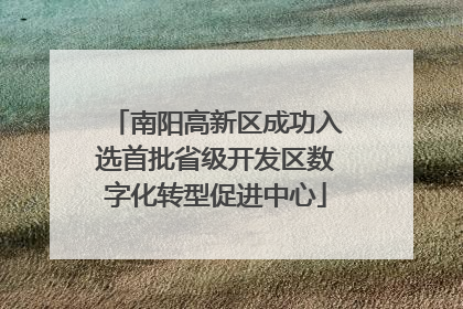 南阳高新区成功入选首批省级开发区数字化转型促进中心