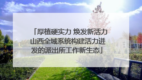 厚植硬实力 焕发新活力 山西全域系统构建活力迸发的派出所工作新生态