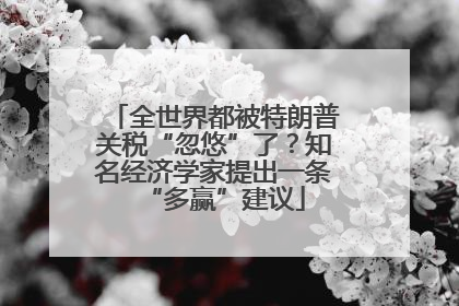 全世界都被特朗普关税“忽悠”了？知名经济学家提出一条“多赢”建议