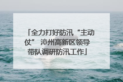 全力打好防汛“主动仗” 漳州高新区领导带队调研防汛工作