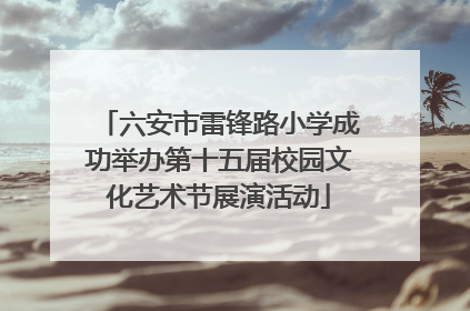 六安市雷锋路小学成功举办第十五届校园文化艺术节展演活动