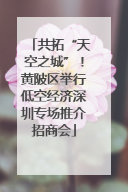 共拓“天空之城”！黄陂区举行低空经济深圳专场推介招商会