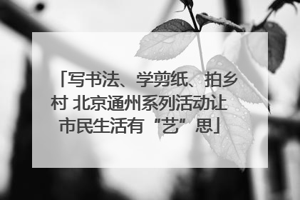写书法、学剪纸、拍乡村 北京通州系列活动让市民生活有“艺”思