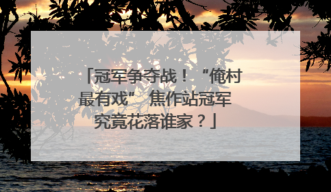 冠军争夺战！“俺村最有戏” 焦作站冠军究竟花落谁家？