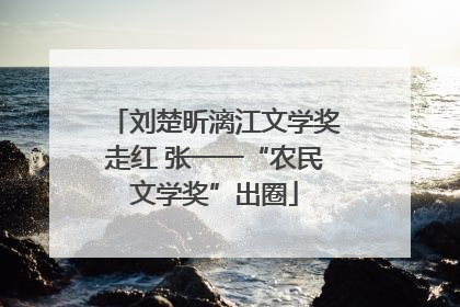刘楚昕漓江文学奖走红 张一一“农民文学奖”出圈
