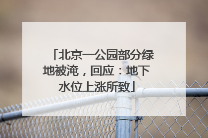北京一公园部分绿地被淹，回应：地下水位上涨所致