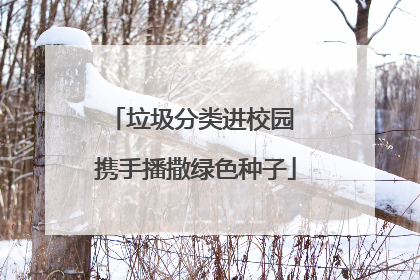 垃圾分类进校园 携手播撒绿色种子