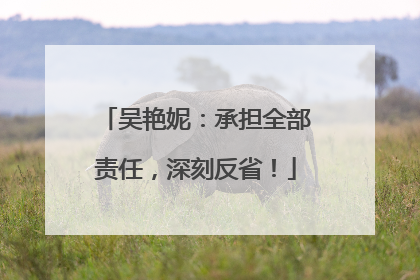 吴艳妮：承担全部责任，深刻反省！