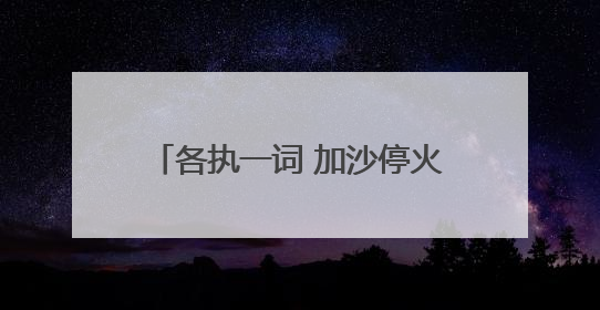 各执一词 加沙停火方案陷“罗生门”