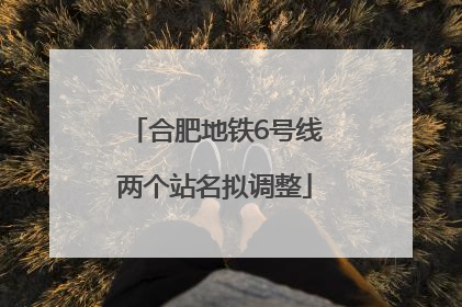 合肥地铁6号线两个站名拟调整