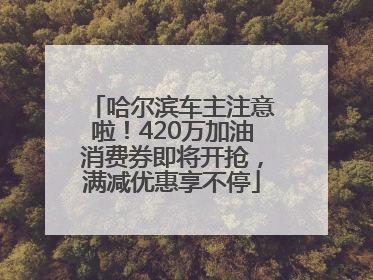 哈尔滨车主注意啦！420万加油消费券即将开抢，满减优惠享不停