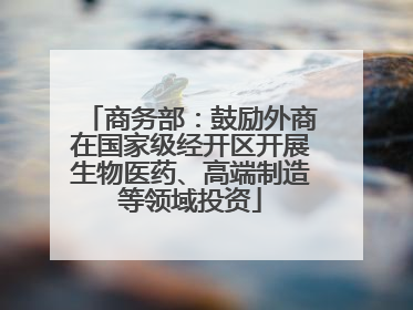 商务部：鼓励外商在国家级经开区开展生物医药、高端制造等领域投资
