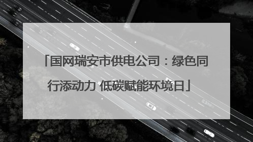 国网瑞安市供电公司：绿色同行添动力 低碳赋能环境日