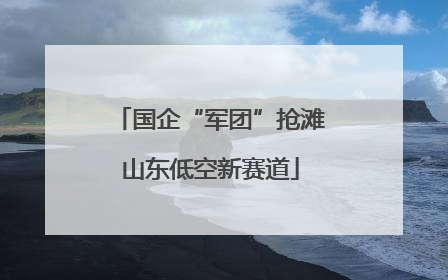 国企“军团”抢滩山东低空新赛道