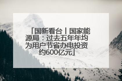 国新看台丨国家能源局：过去五年年均为用户节省办电投资约600亿元