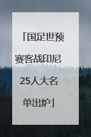 国足世预赛客战印尼25人大名单出炉