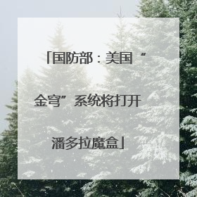 国防部：美国“金穹”系统将打开潘多拉魔盒