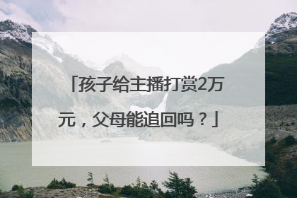 孩子给主播打赏2万元，父母能追回吗？