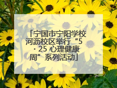 宁国市宁阳学校河沥校区举行“5・25 心理健康周”系列活动
