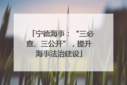 宁德海事：“三必查、三公开”，提升海事法治建设