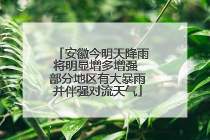 安徽今明天降雨将明显增多增强 部分地区有大暴雨并伴强对流天气