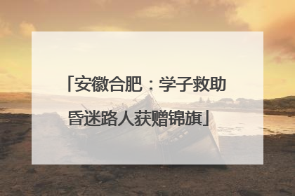 安徽合肥：学子救助昏迷路人获赠锦旗