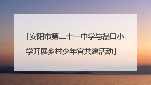 安阳市第二十一中学与磊口小学开展乡村少年宫共建活动