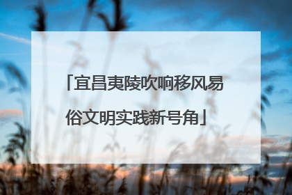 宜昌夷陵吹响移风易俗文明实践新号角