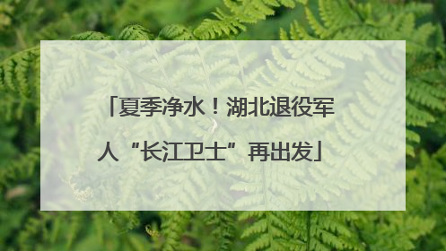 夏季净水！湖北退役军人“长江卫士”再出发