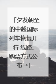 夕发朝至的中越国际列车恢复开行 线路、购票方式公布→