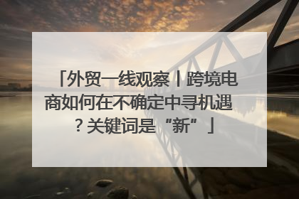 外贸一线观察丨跨境电商如何在不确定中寻机遇？关键词是“新”