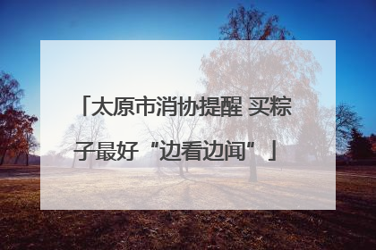 太原市消协提醒 买粽子最好“边看边闻”