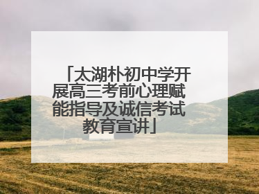 太湖朴初中学开展高三考前心理赋能指导及诚信考试教育宣讲