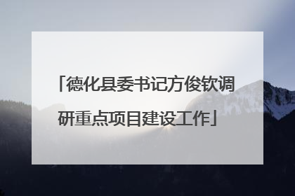 德化县委书记方俊钦调研重点项目建设工作