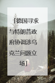 德国寻求与特朗普政府协调涉乌克兰问题立场