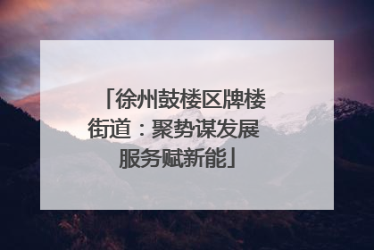 徐州鼓楼区牌楼街道：聚势谋发展 服务赋新能