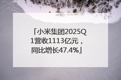 小米集团2025Q1营收1113亿元，同比增长47.4%