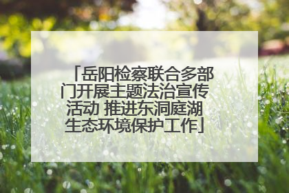 岳阳检察联合多部门开展主题法治宣传活动 推进东洞庭湖生态环境保护工作