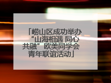 崂山区成功举办“山海相遇 同心共融”欧美同学会青年联谊活动