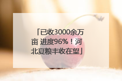已收3000余万亩 进度96%！河北夏粮丰收在望
