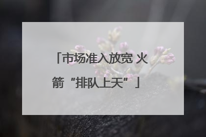 市场准入放宽 火箭“排队上天”