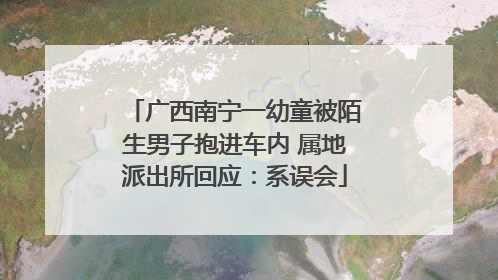 广西南宁一幼童被陌生男子抱进车内 属地派出所回应：系误会