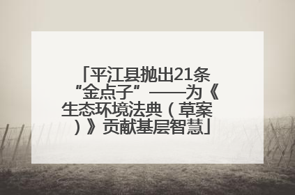 平江县抛出21条“金点子”——为《生态环境法典（草案）》贡献基层智慧
