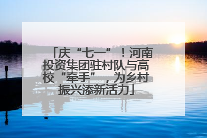 庆“七一”！河南投资集团驻村队与高校“牵手”，为乡村振兴添新活力