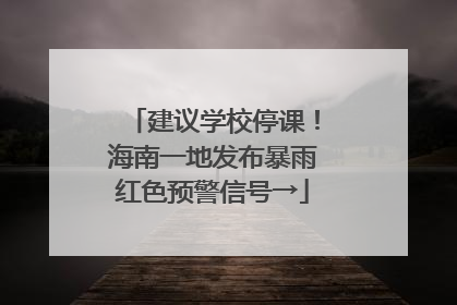 建议学校停课！海南一地发布暴雨红色预警信号→
