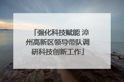 强化科技赋能 漳州高新区领导带队调研科技创新工作