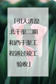 引大济湟北干渠二期和西干渠工程通过竣工验收
