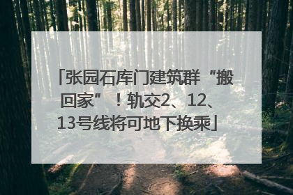 张园石库门建筑群“搬回家”！轨交2、12、13号线将可地下换乘