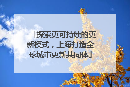 探索更可持续的更新模式，上海打造全球城市更新共同体