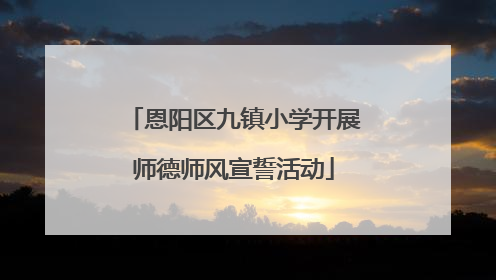 恩阳区九镇小学开展师德师风宣誓活动